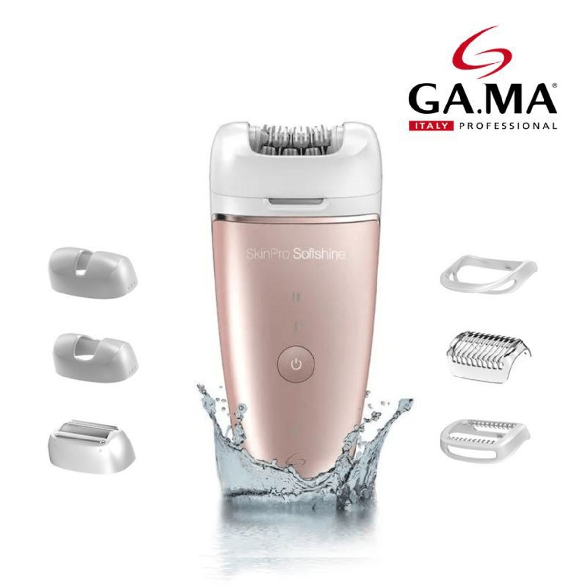 GAMA - Depiladora Gama Recargable Softshine Plus 8 Accesorios