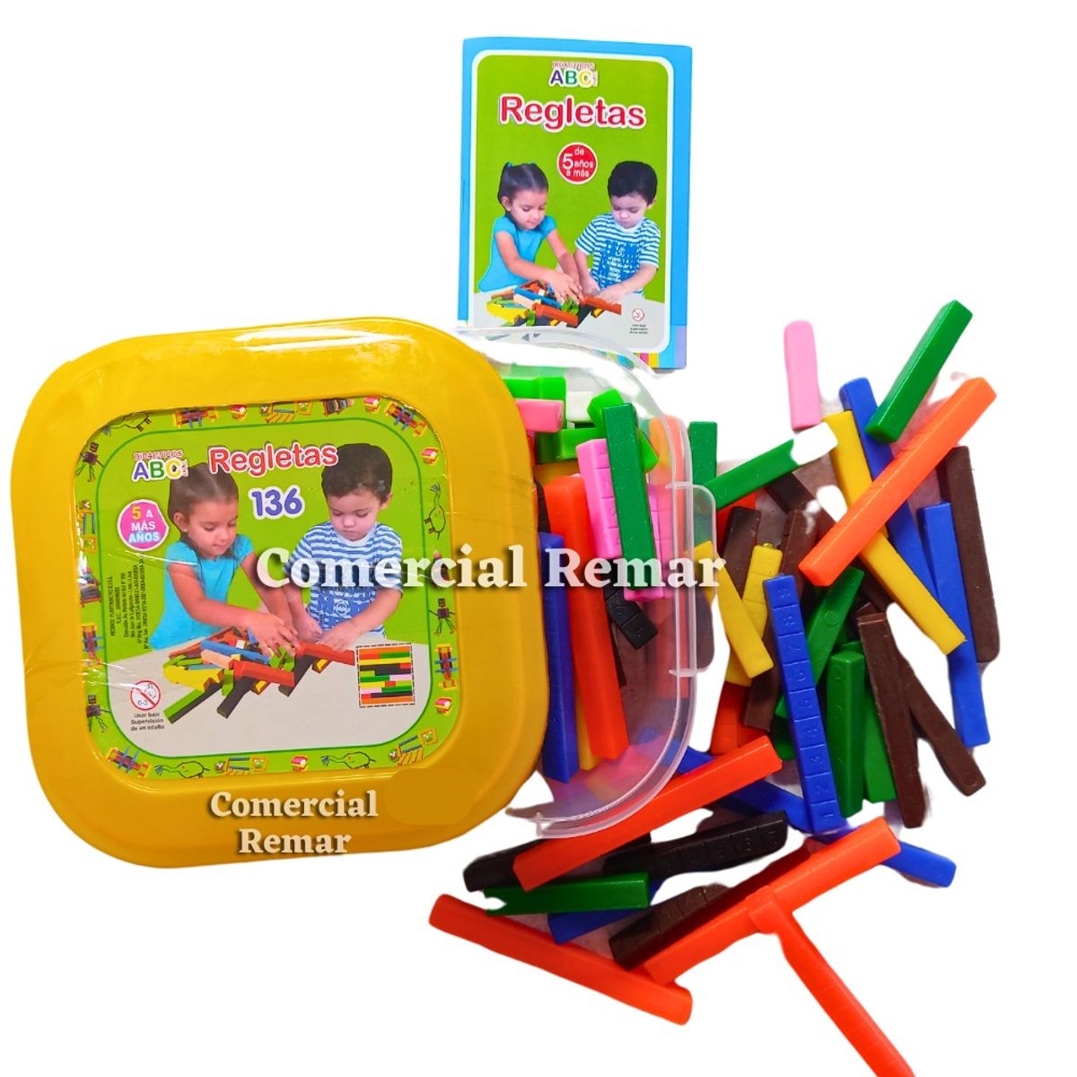 GENERICO - Regletas de Cuisenaire Fraccionadas de Plastico 136 Piezas Juego Didactico Matematico