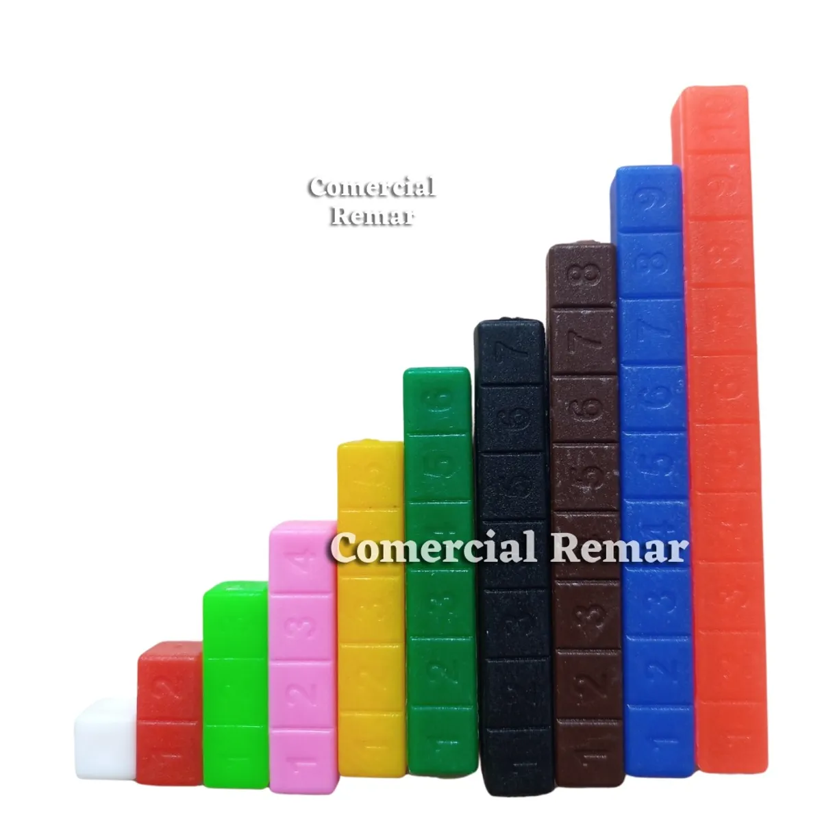 GENERICO - Regletas de Cuisenaire Fraccionadas de Plastico 136 Piezas Juego Didactico Matematico