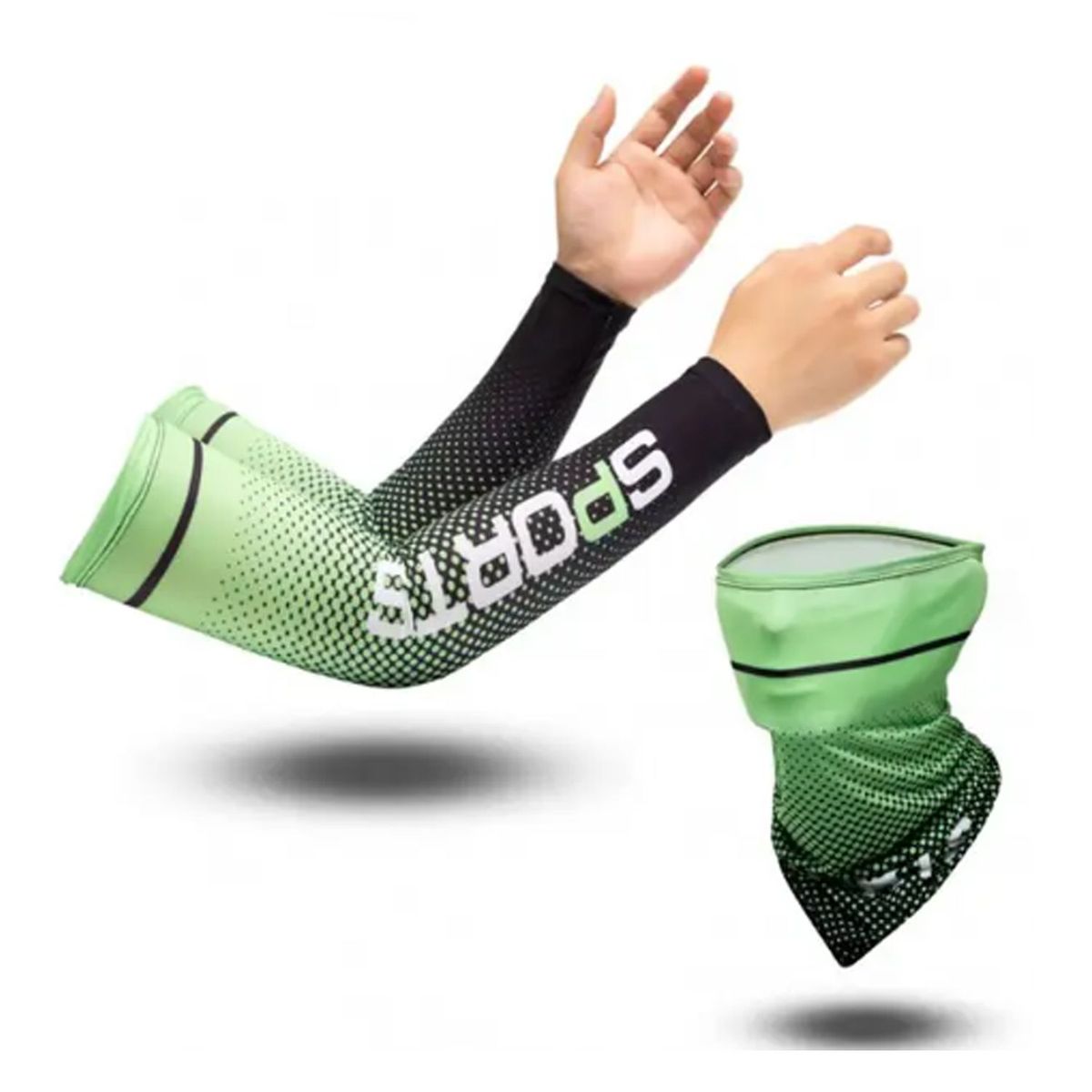 GENERICO - Mangas y Bandana Deportivas SET 2 en 1 Protección Solar con filtro UV