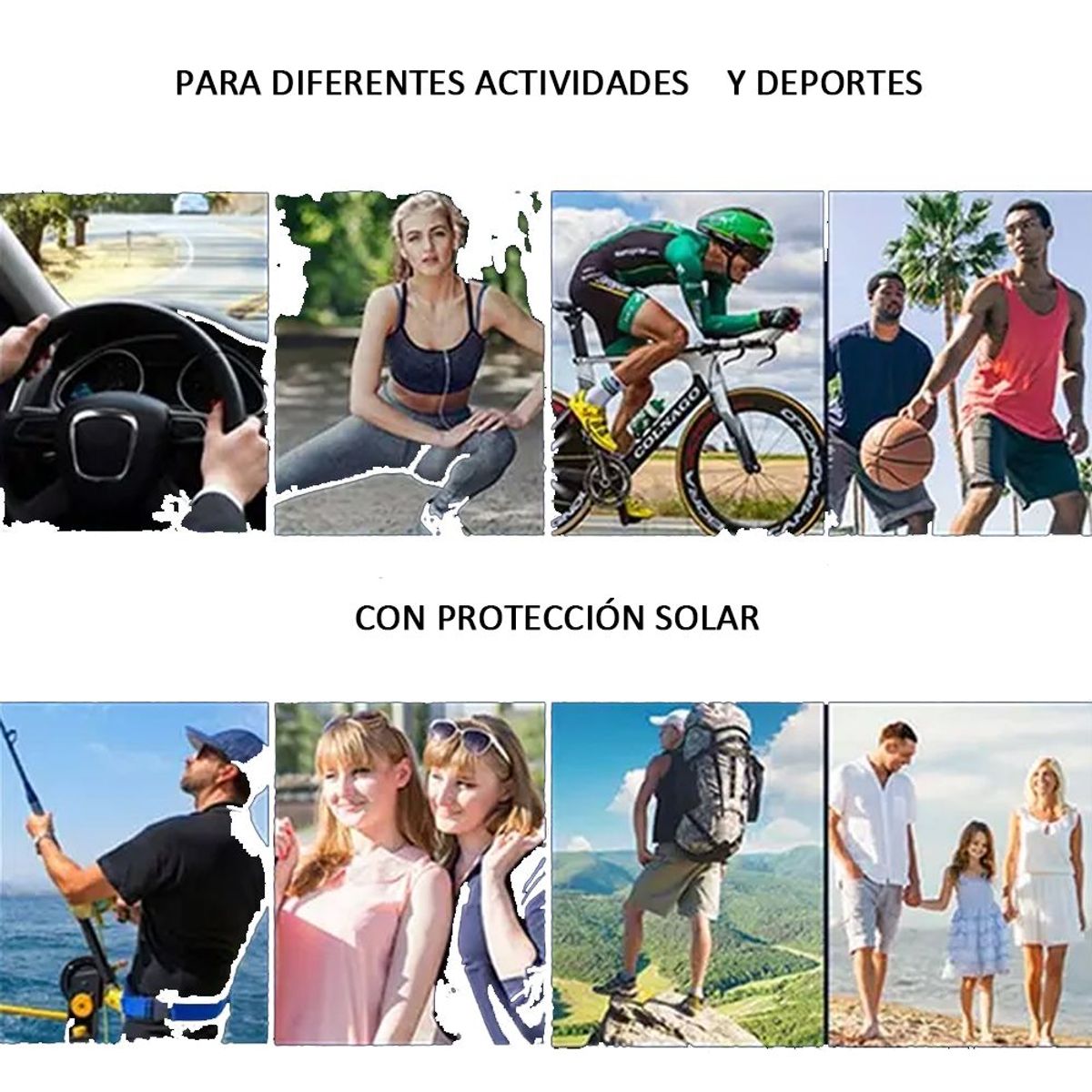 GENERICO - Mangas y Bandana Deportivas SET 2 en 1 Protección Solar con filtro UV