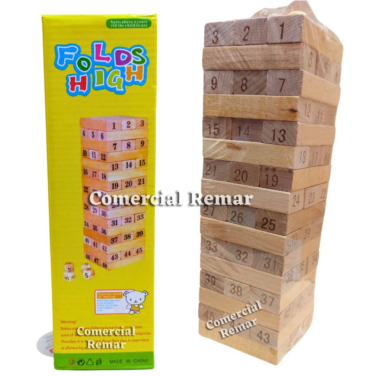 GENERICO - Jenga de Números 48 piezas Juego de Mesa