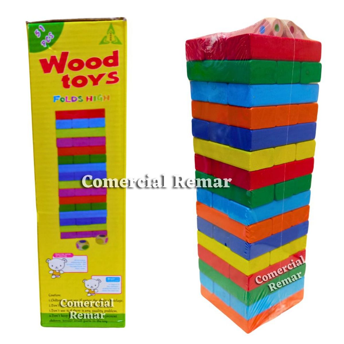 GENERICO - Jenga de Colores 48 piezas Juego de Mesa