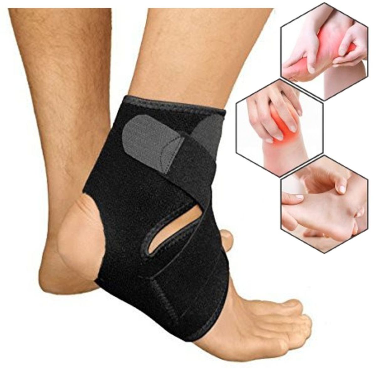 GENERICO - Protector de Tobillo de Neopreno Transpirable con Soporte para Tobillo