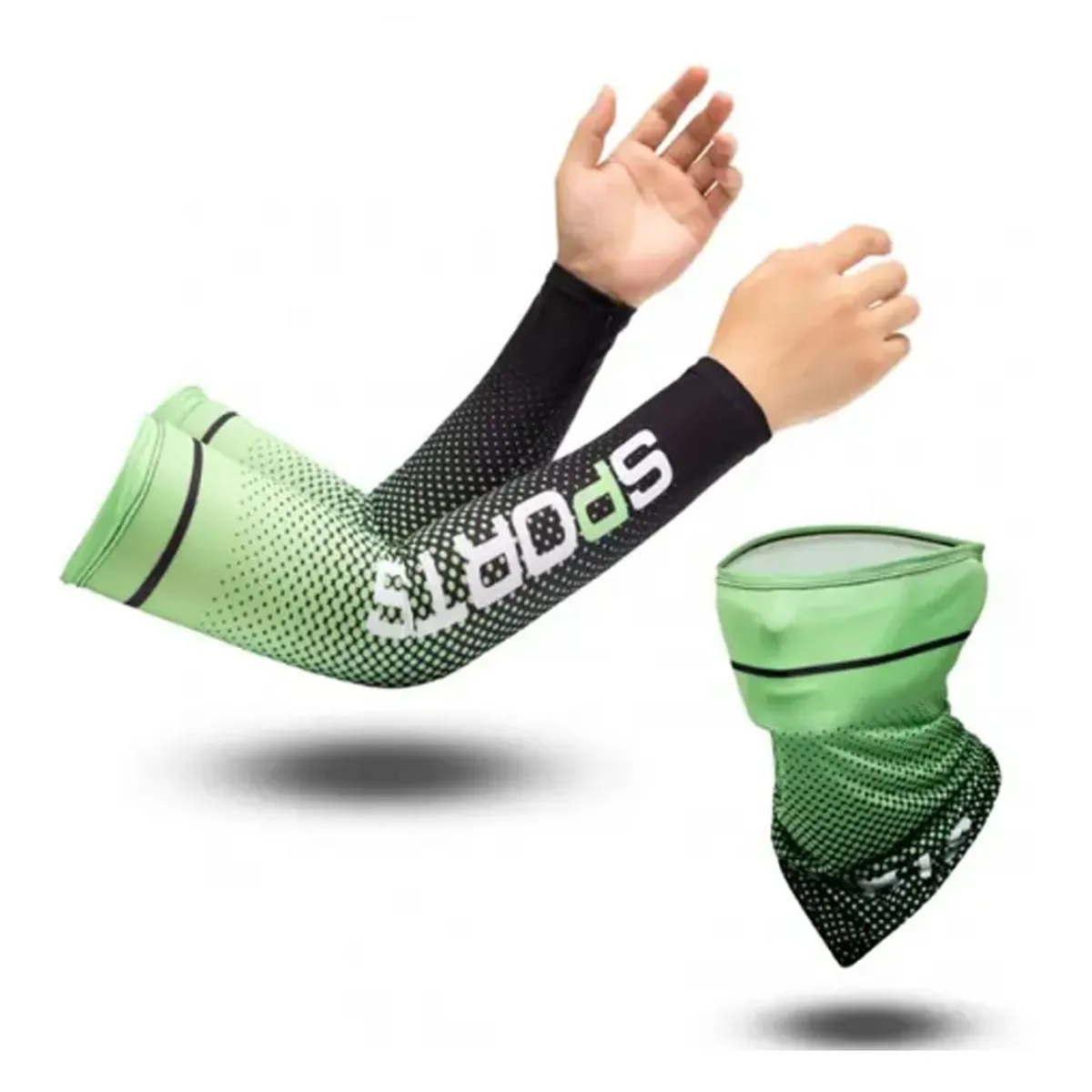 GENERICO - Mangas y Bandana Deportivas SET 2 en 1 Protección Solar con filtro UV