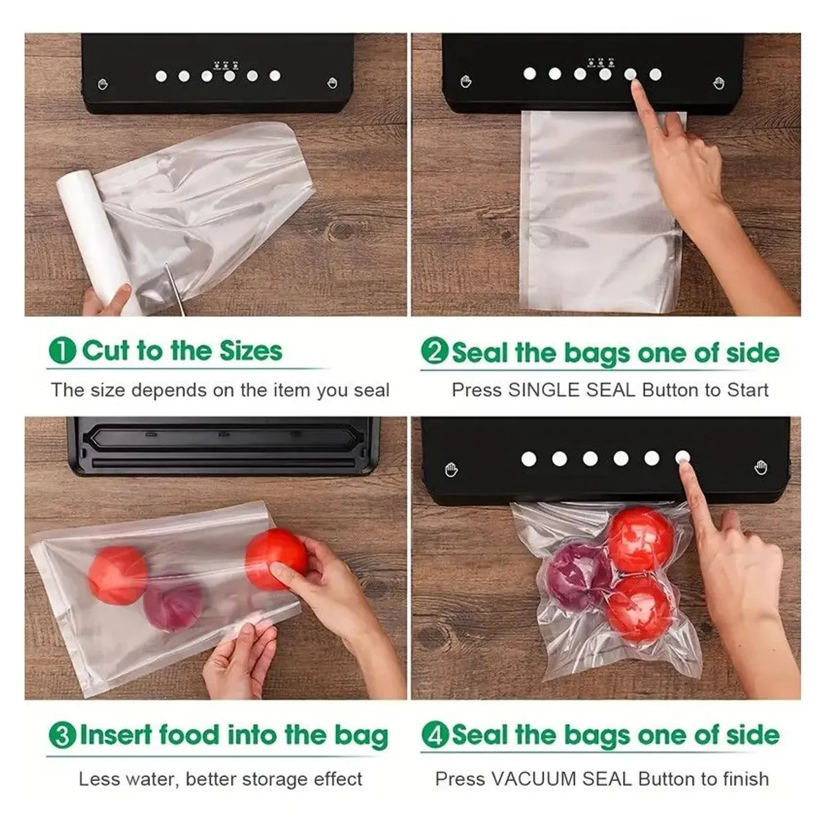 GENERICO - 1 Rollo Bolsa para Sellar Vacio Alimentos 28cmx 5metros Cocina