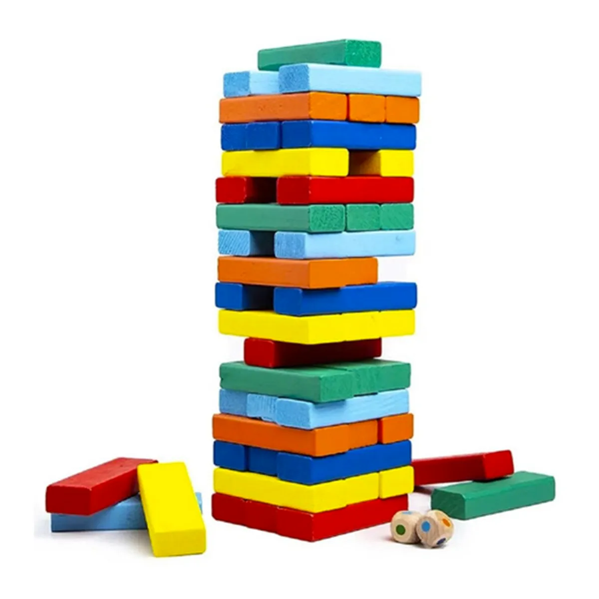 GENERICO - Jenga a Colores 54 Piezas Juego Educativo Yenga Juego Mesa