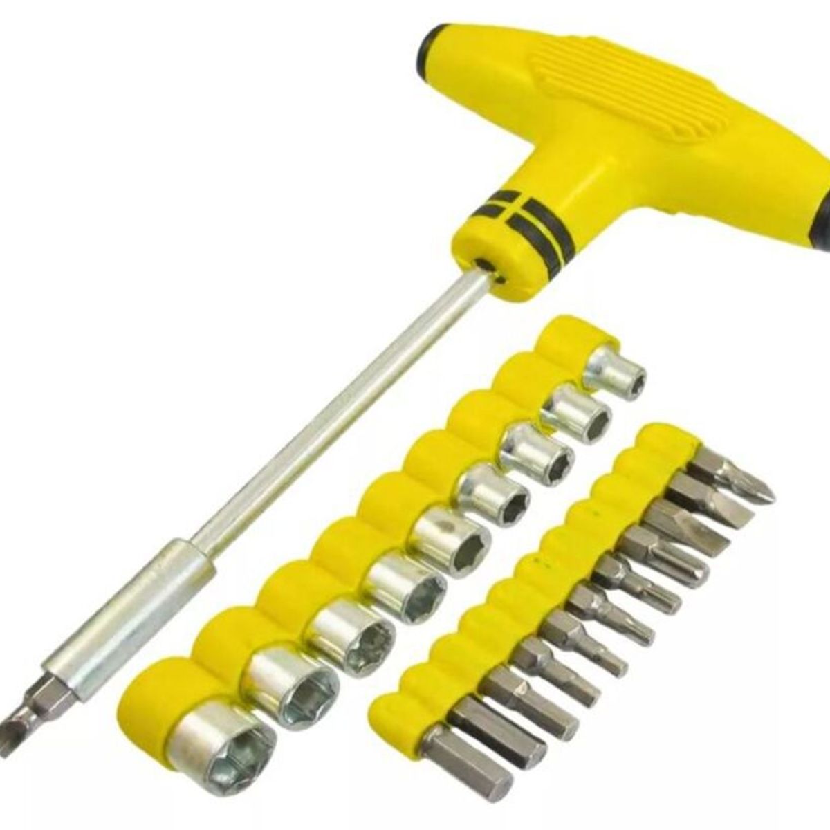 GENERICO - Set Llave Mango Y Tubos Y Puntas De Acero Intercambiables