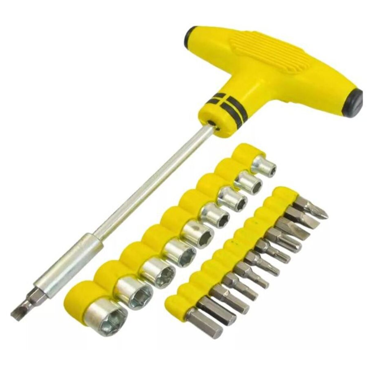 GENERICO - Set Llave Mango Y Tubos Y Puntas De Acero Intercambiables