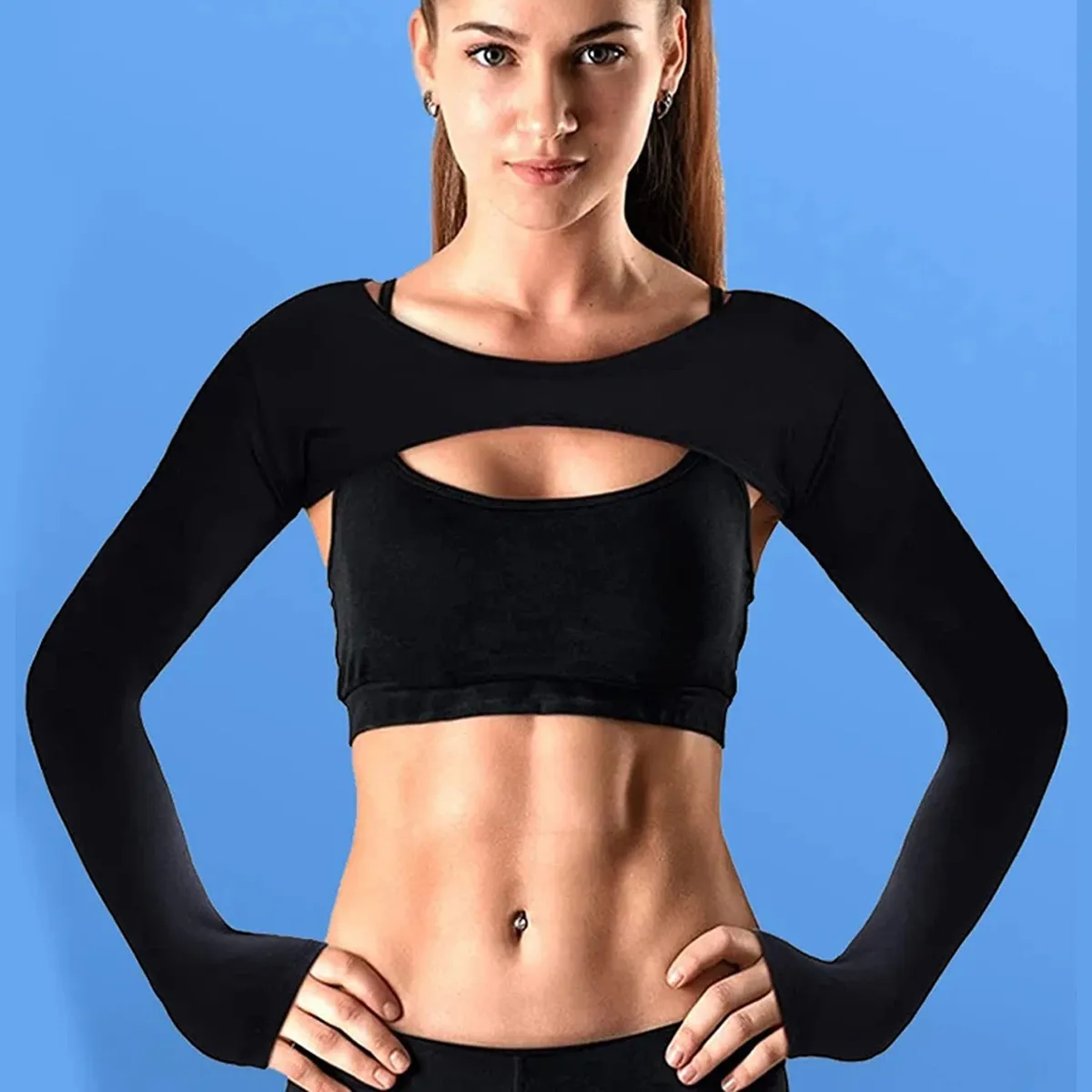 GENERICO - MANGAS LARGAS PARA BRAZOS MUJER PROTECCIÓN SOLAR UV - NEGRO