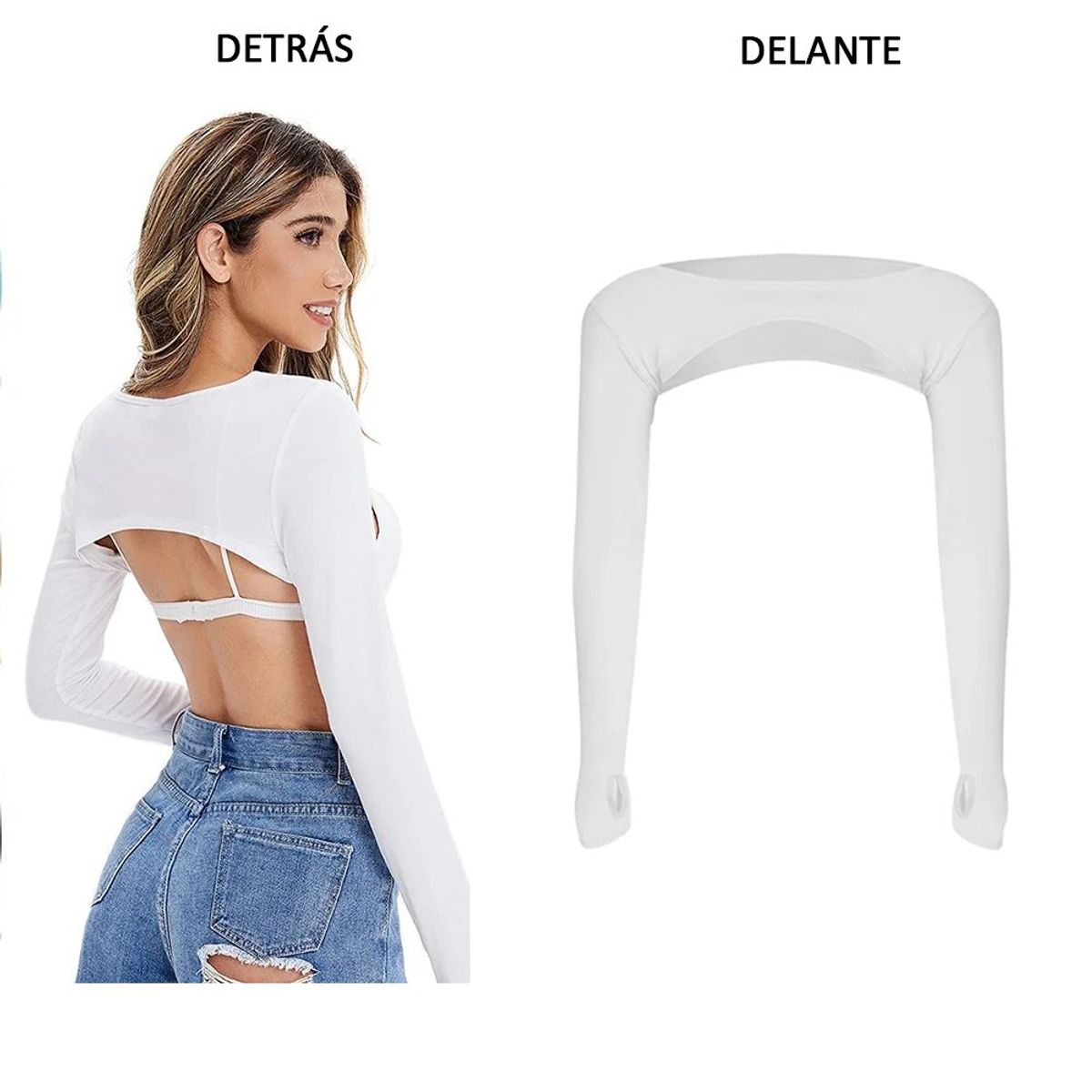 GENERICO - MANGAS LARGAS PARA BRAZOS MUJER PROTECCIÓN SOLAR UV - BLANCO