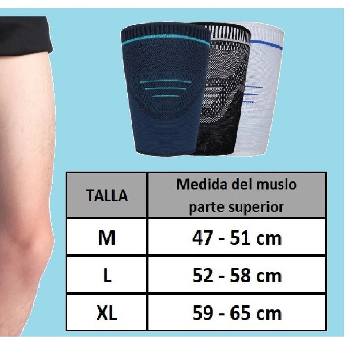 GENERICO - MUSLERA DE COMPRESIÓN NEGRO TALLA M