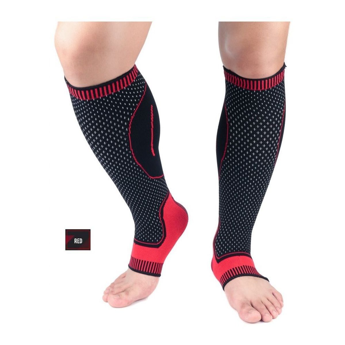 GENERICO - MEDIAS DE COMPRESION TOBILLO PIERNA - ROJO TALLA  XL