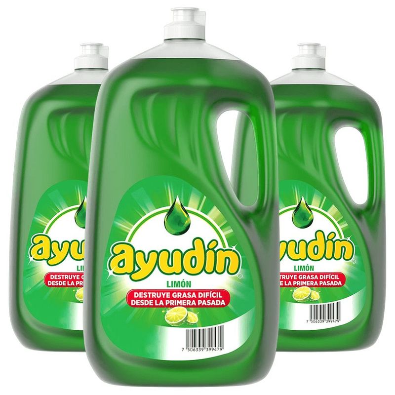 AYUDIN - Pack x3 Lavavajillas Líquido Ayudín Limón 2.6 L