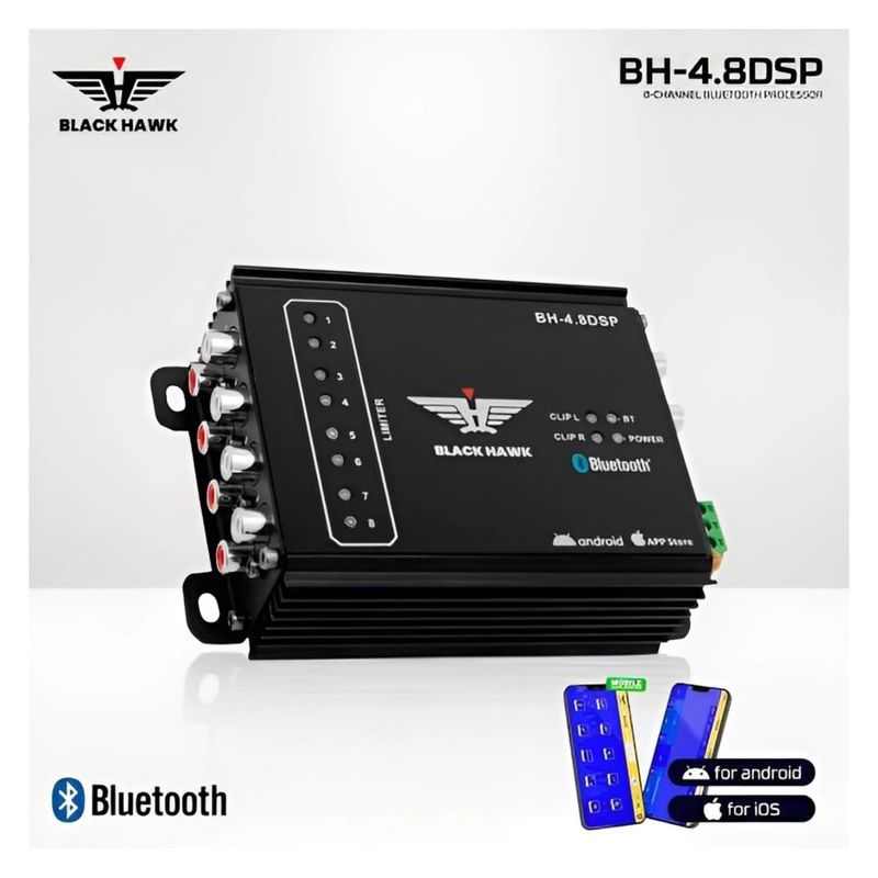 GENERICO - PROCESADOR DIGITAL DSP BLUETOOTH 8 BANDAS - BLACK HAWK