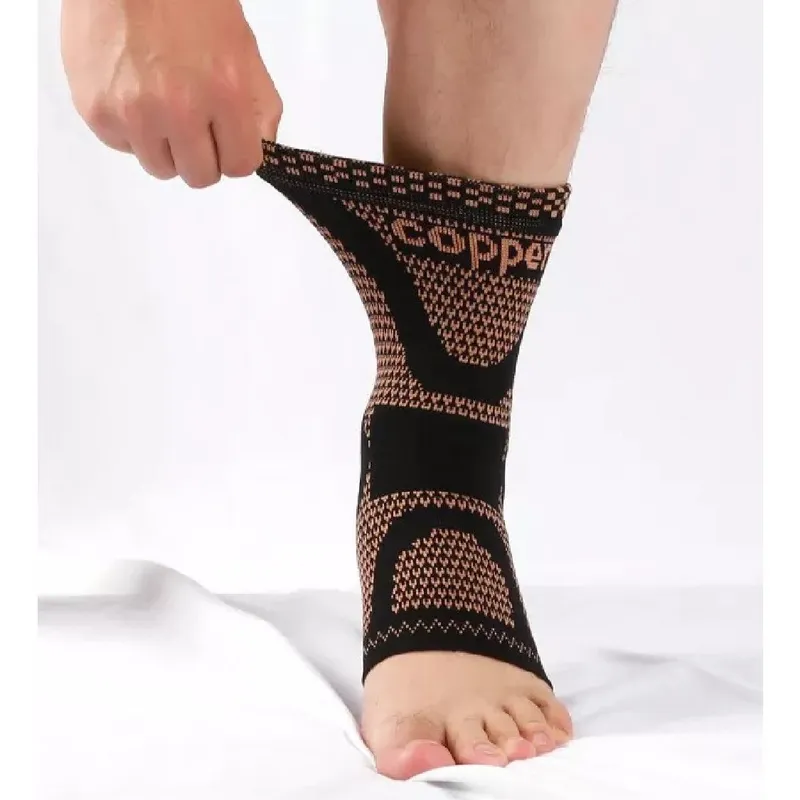 GENERICO - TOBILLERA DE COMPRESIÓN CON HILOS DE COBRE - TALLA L