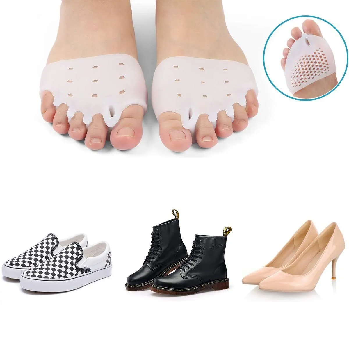 SILIFORM - Almohadilla Metatarsal con Separador Multiple Pie Gel Siliform