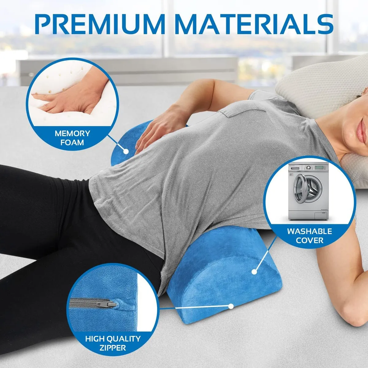 GENERICO - Almohada Tubular Reposa pies Espalda Piernas Turqueza