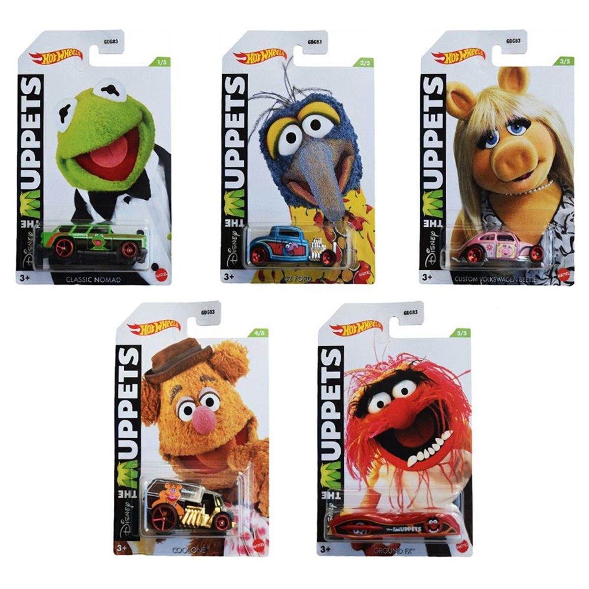 HOT WHEELS - Hot Wheels Diecast Muppets Wave Completa 5 coches