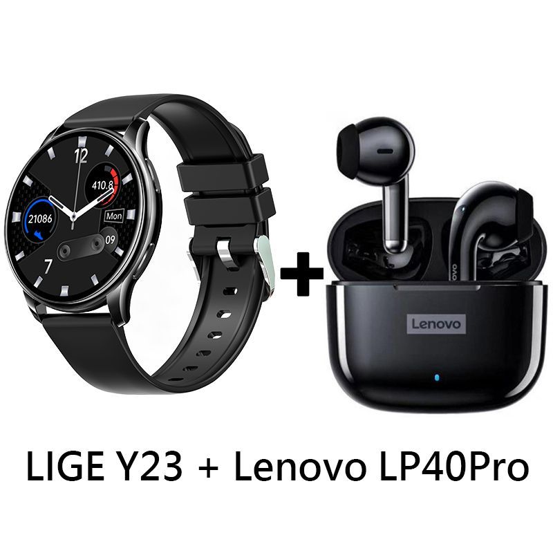 LENOVO - Audífonos Bluetooth Lenovo LP40 PRO y Reloj Inteligente Y23