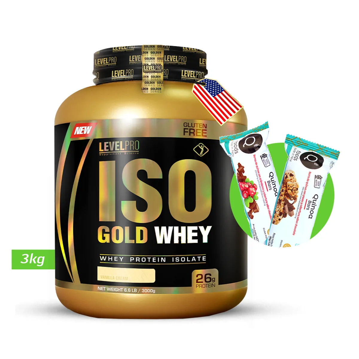 LEVEL PRO - Iso Gold whey 3kg Vainilla LEVEL PRO  + regalos