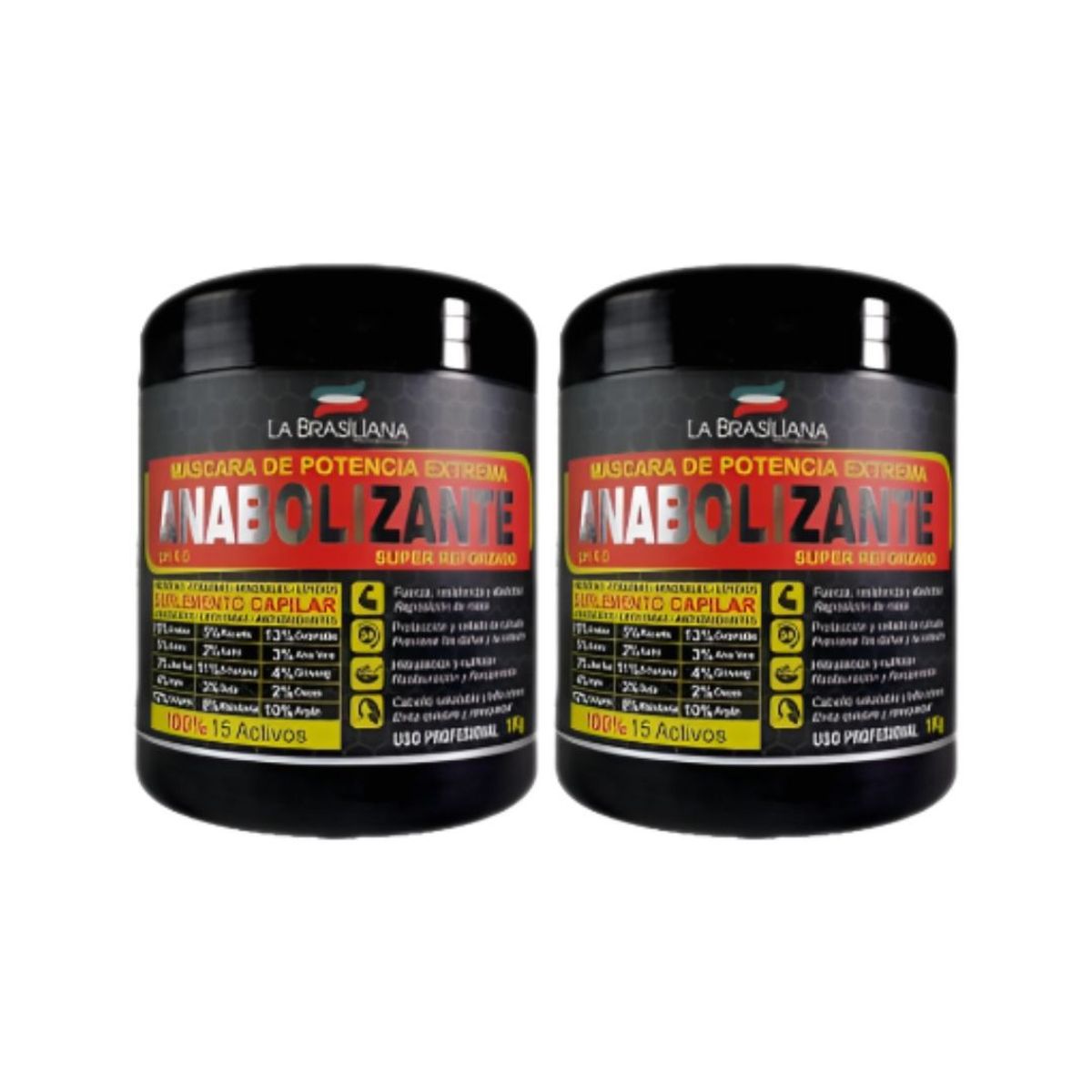 LA BRASILIANA - Anabolizante Professional La Brasiliana Suplemento Capilar 1Lt x 2UNIDADES