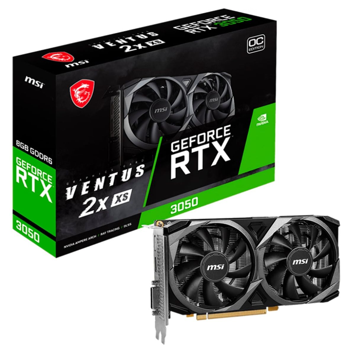 MSI - TARJETA VIDEO 8GB MSI RTX 3050 VENTUS NVIDIA GEFORCE 128BITS OC