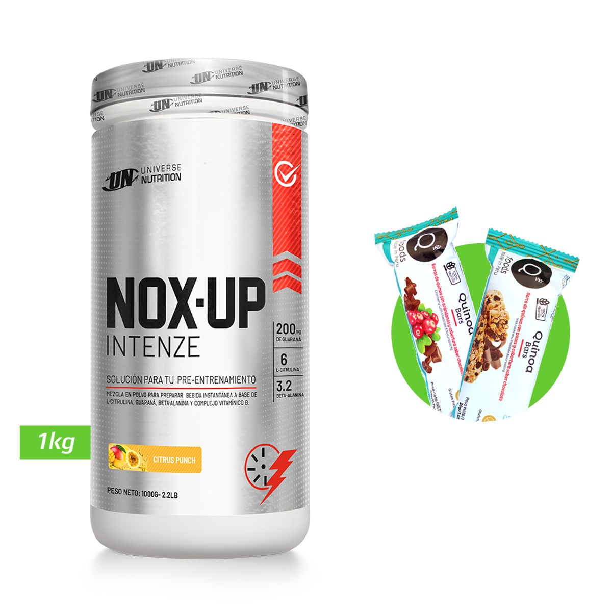 UNIVERSE NUTRITION - Nox up intenze 1 kg pre entreno un Citrus Punch+ regalos