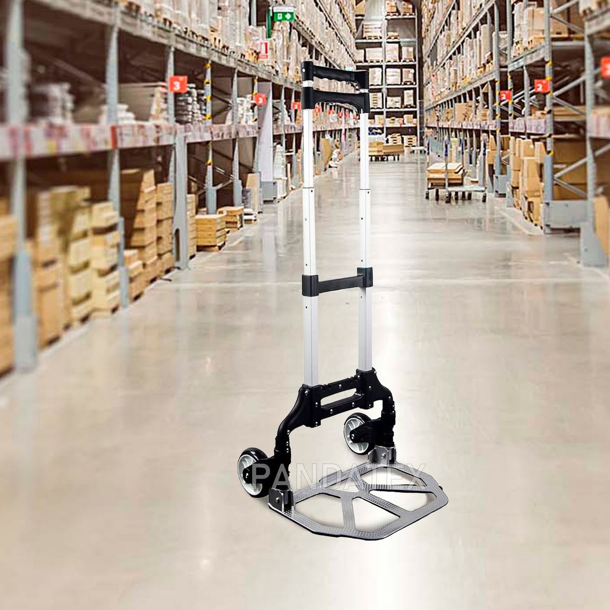 GENERICO - Coche Carreta Plegable Negro 75 Kg