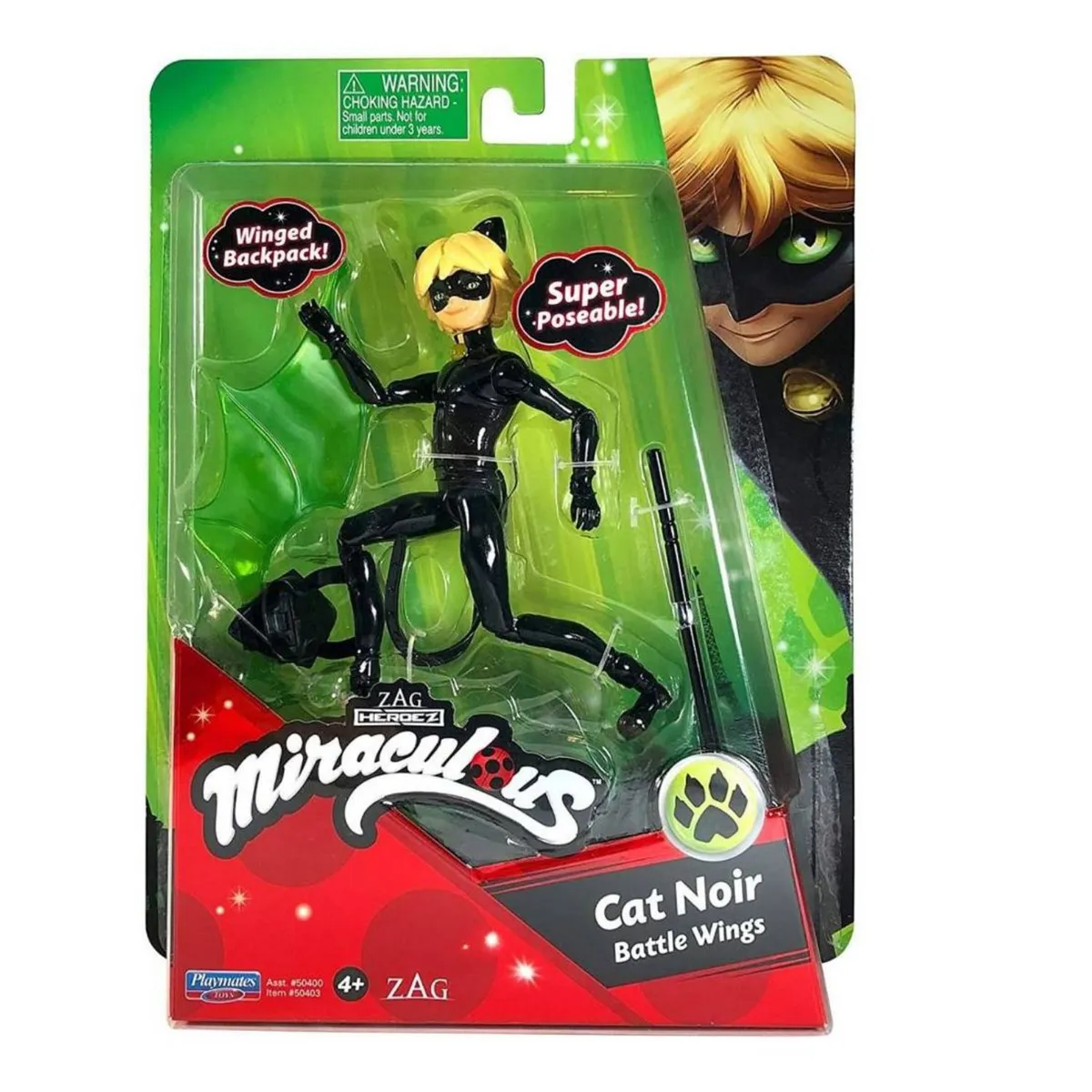 PLAYMATES TOYS - Figural Cat Noir -Miraculous 12 cm