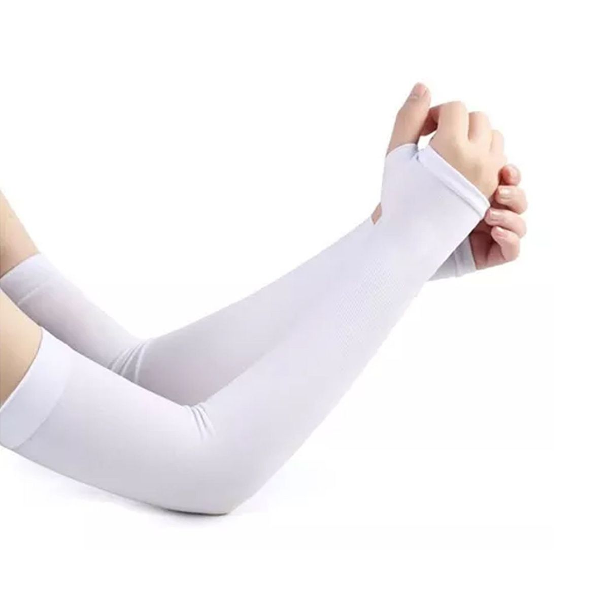 GENERICO - Mangas Protector del Sol con Filtro UV con agujero BLANCO