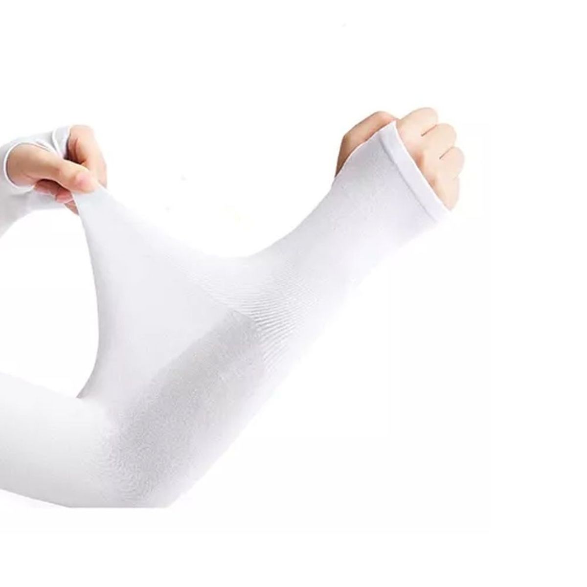 GENERICO - Mangas Protector del Sol con Filtro UV con agujero BLANCO