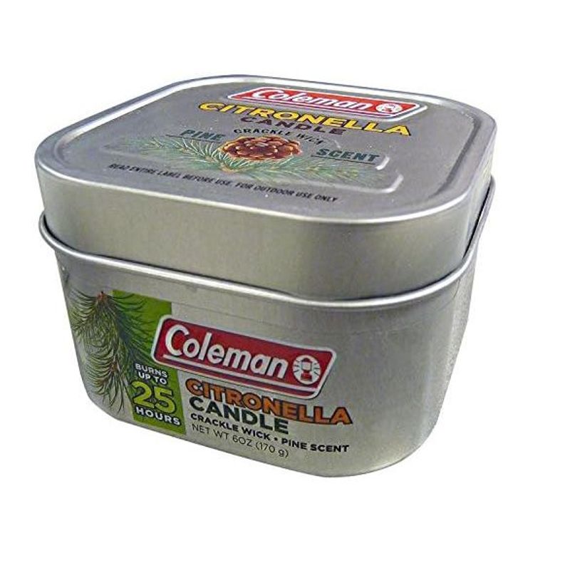 COLEMAN - Vela de citronela aromática Coleman con mecha de madera , lata  6 oz