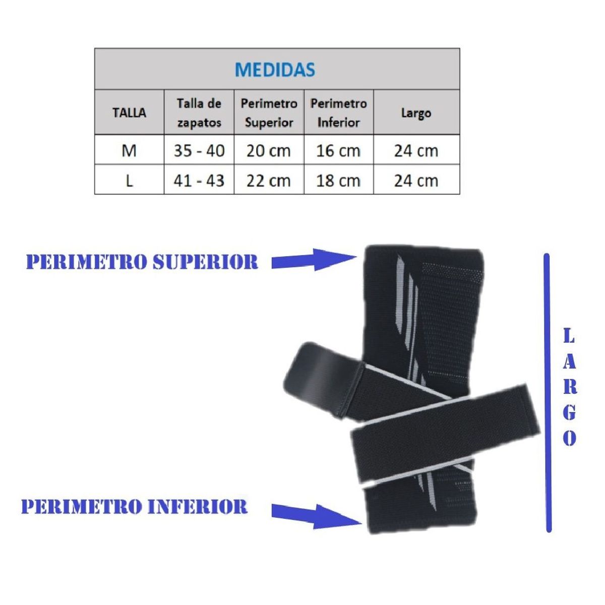 GENERICO - TOBILLERA CON GEL Y DOBLE AJUSTE - GRIS TALLA L