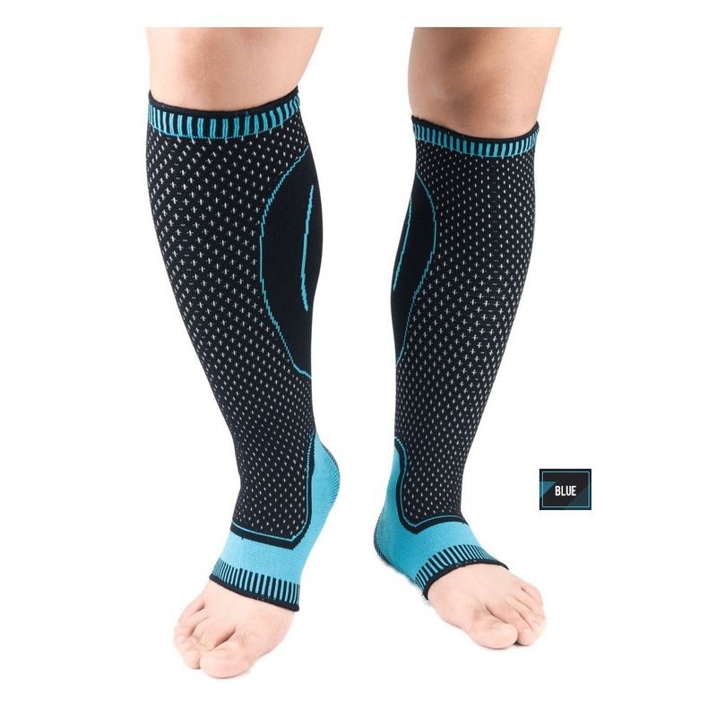 GENERICO - MEDIAS DE COMPRESION TOBILLO PIERNA - CELESTE TALLA  M