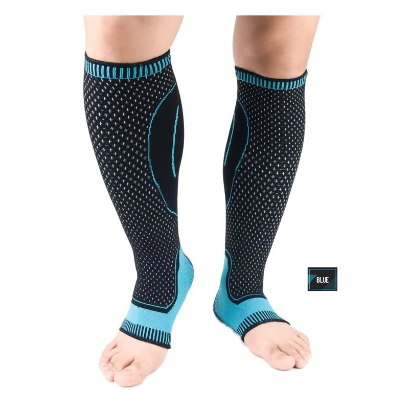 GENERICO - MEDIAS DE COMPRESION TOBILLO PIERNA - CELESTE TALLA  XL