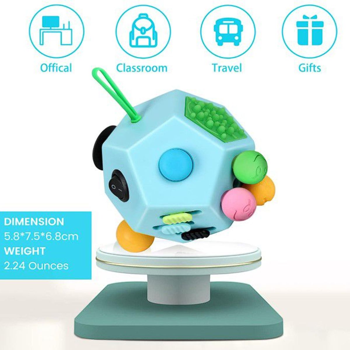 GENERICO - Fidget Antiestress 12 Fidget lateral Toy Cube