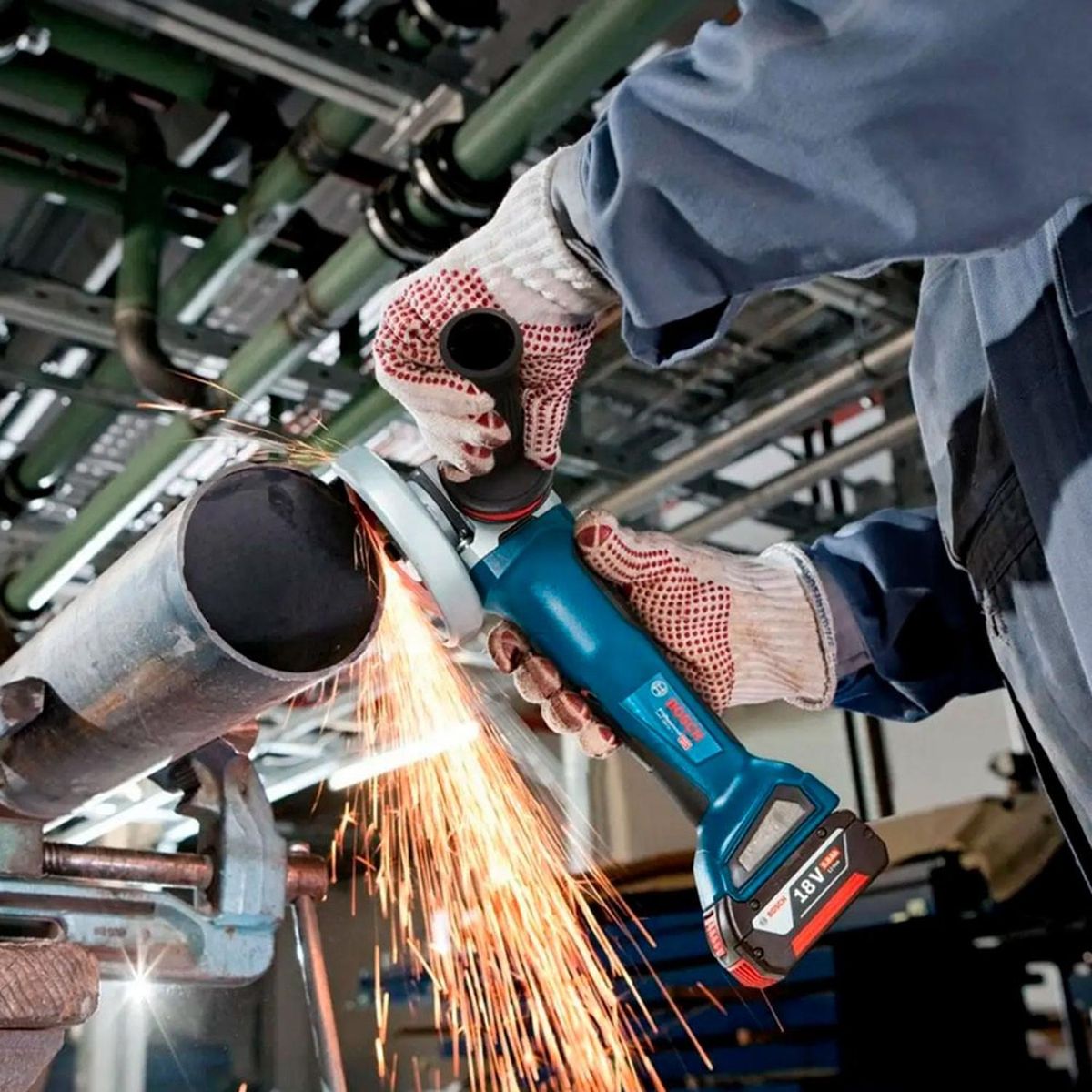 BOSCH - Amoladora Bosch GWS 18V-10 P 18V Interruptor Proteccion (Baretool)