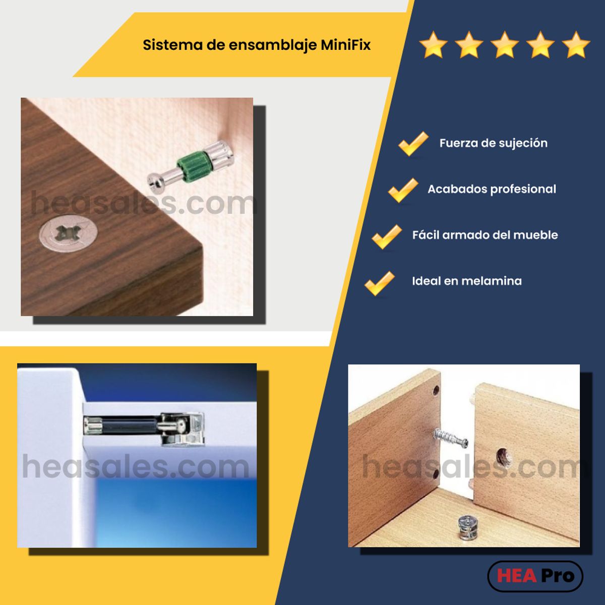 GENERICO - Kit Guia De Perforación Para Sistema Minifix En Melamina