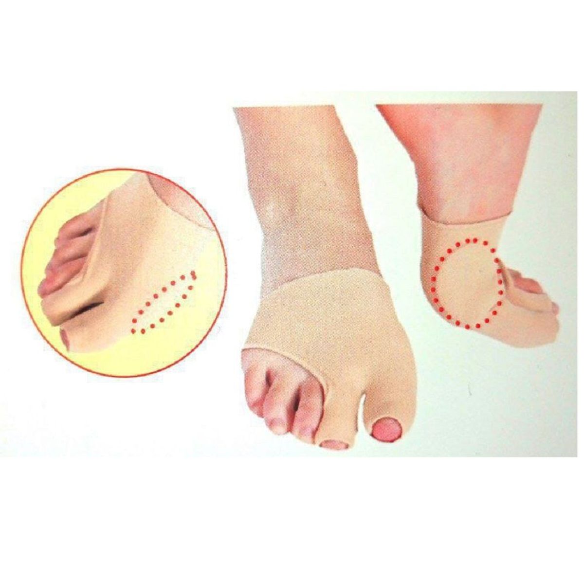 GENERICO - Protector de Juanete 2 dedos Tela y gel PAR