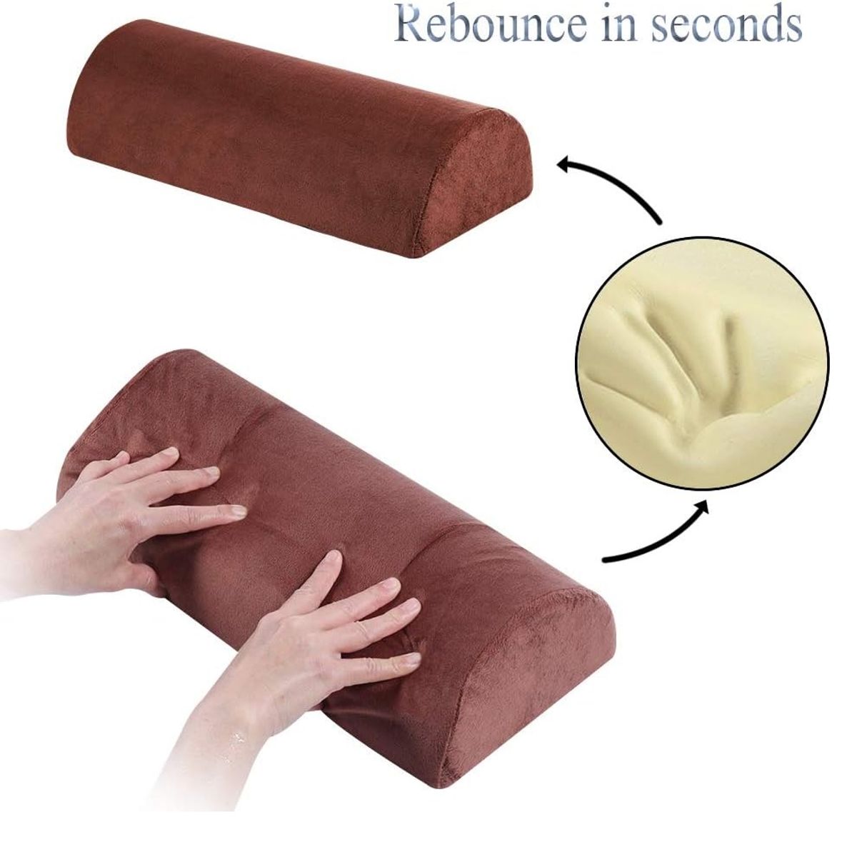 GENERICO - Almohada Tubular Reposa pies Espalda Piernas Marron