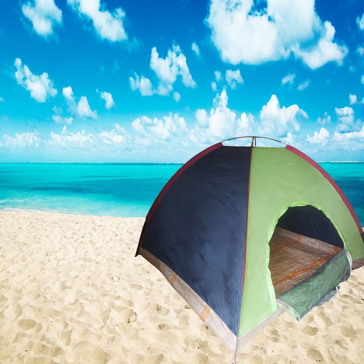 GENERICO - Carpa para Acampar o Camping tipo IGLU para 4 personas-Verde