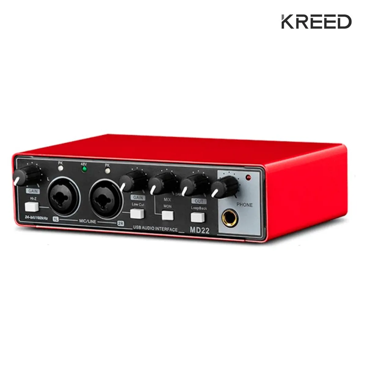 KREED - Interface de Audio para 2 micrófonos con phantom power MD22