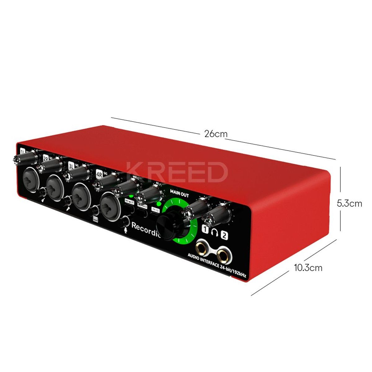 KREED - Interface de Audio para 4 micrófonos con phantom power MD44