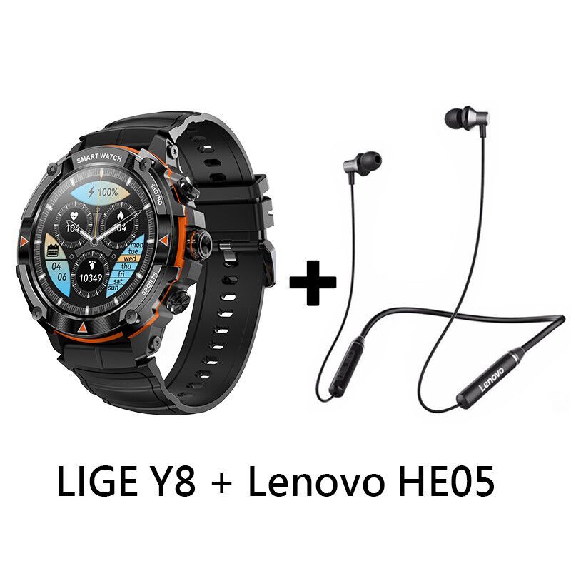 LENOVO - Audífonos Bluetooth Lenovo HE05 y Reloj Inteligente Smart Watch Y8