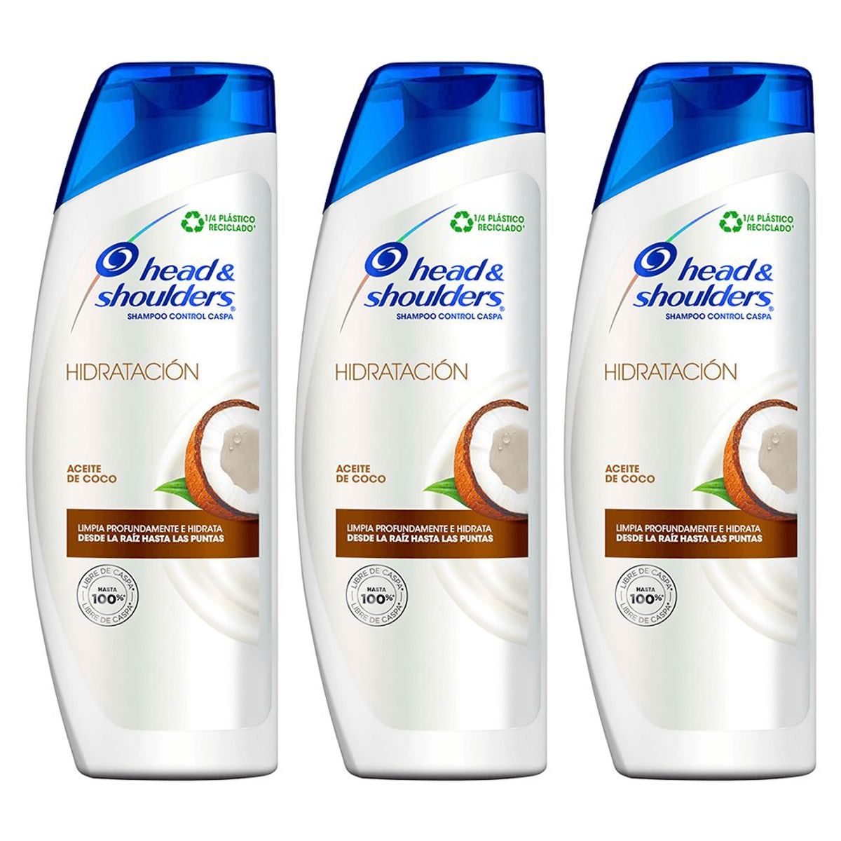 HEAD AND SHOULDERS - Pack x3 Shampoo Head&Shoulders Hidratación Aceite Coco 375ml