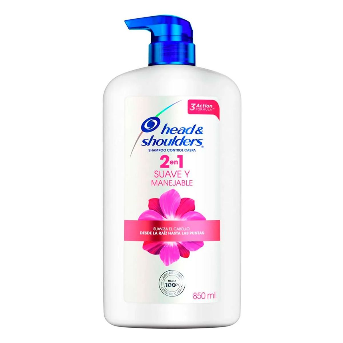 HEAD AND SHOULDERS - Shampoo H&S 2 en 1 suave y manejable 850 ml