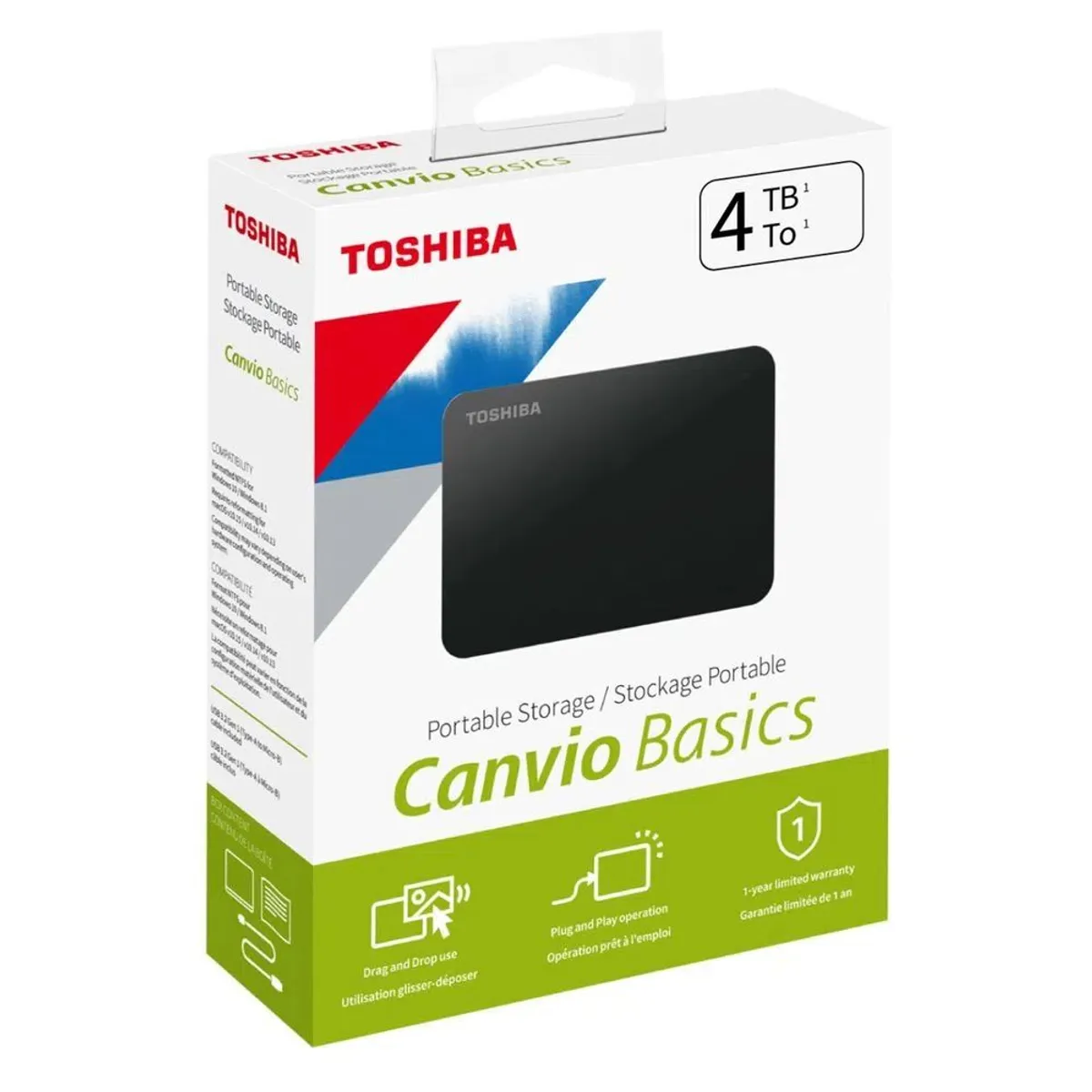 TOSHIBA - Disco Duro Externo Toshiba Canvio Basics 4TB