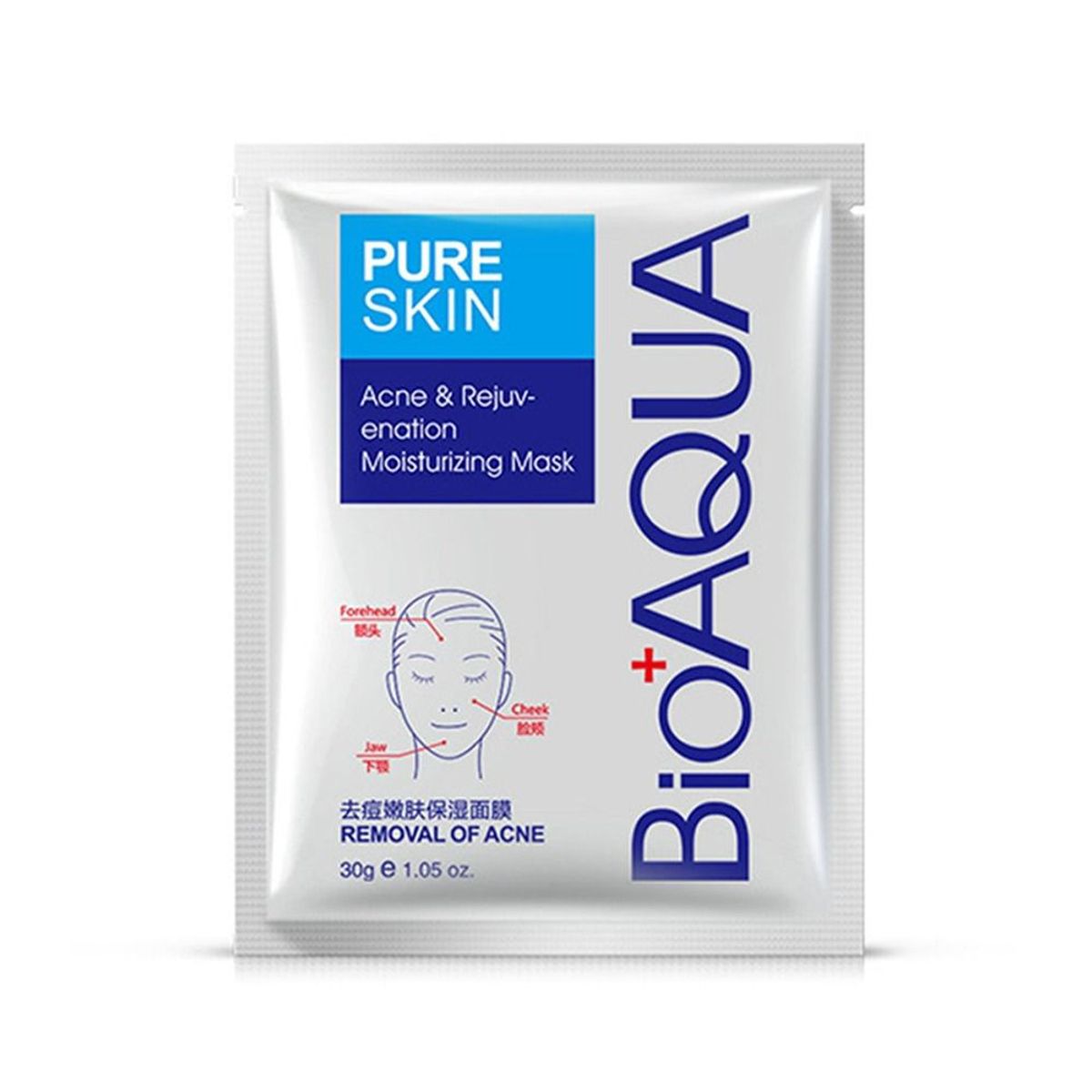 BIOAQUA - Mascarilla Facial Anti-Acne Pure Skin - Bioaqua 30gr x 10