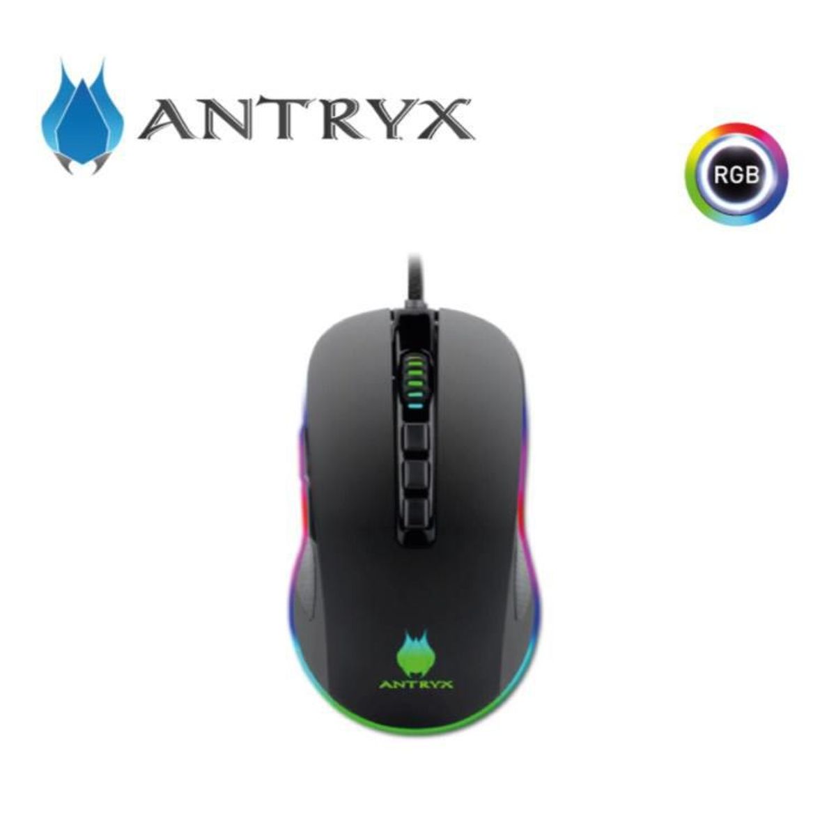 ANTRYX - MOUSE GAMER ANTRYX CHROME STORM KURTANA DPI 12400 RGB AGM-6200K